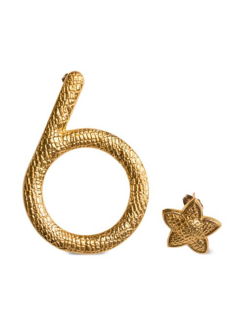 Number 6 earrings - Gold