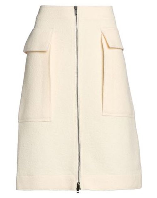 Woman Midi skirt Cream Size 6 Virgin Wool