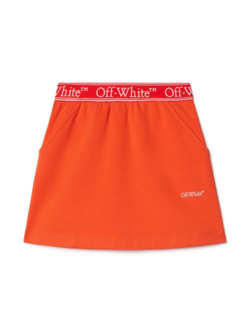 Logo-waistband skirt - Orange