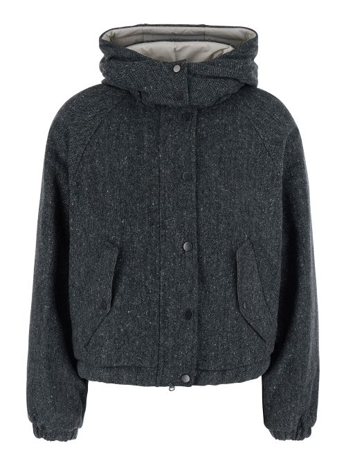 Virgin Wool Blend Down Jacket — Gray