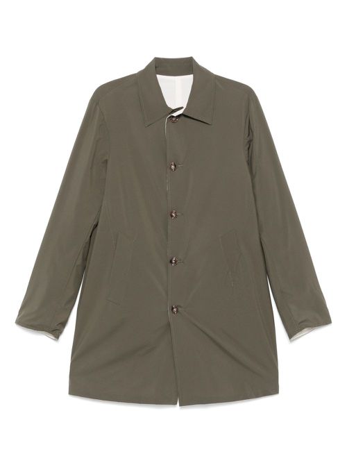 Barba single-breasted parka - Green