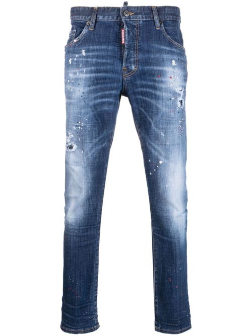 Pain-splatter skinny jeans - 470 NAVY BLUE
