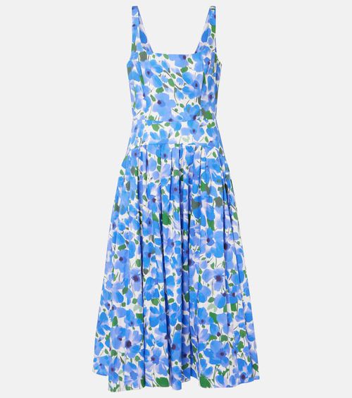 Floral belted midi dress