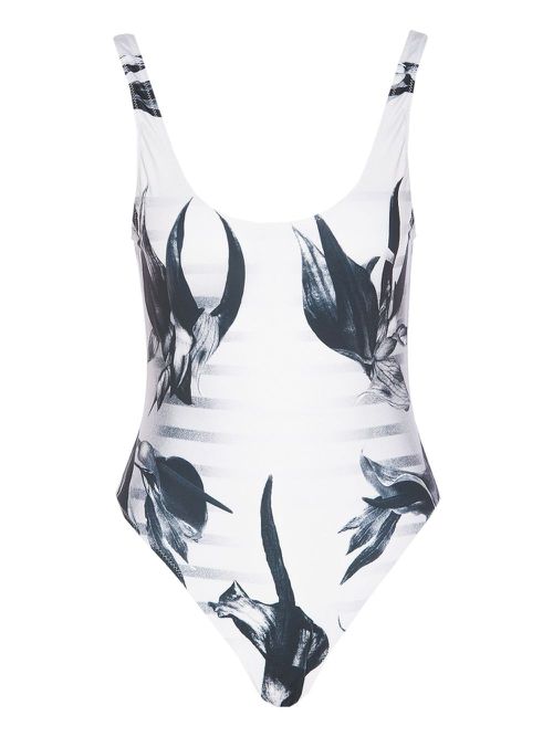 Graphic-print one-piece - White