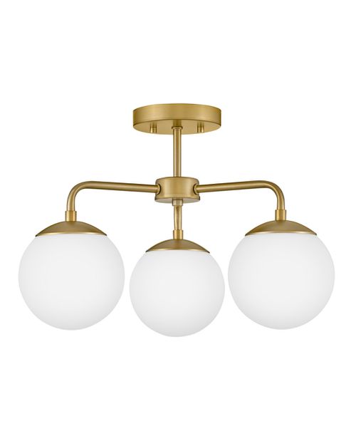 Julep 3-Light LED Semi-Flush Mount in Lacquered Bra