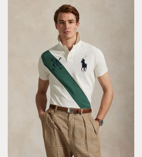 Polo Ralph Lauren for man. 710978080001 Custom Slim Fit Polo shirt with Big Pony white (M), Casual, Cotton, Short sleeve