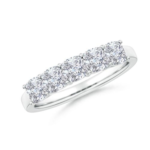 Angara 1.8 Carats Prong-Set Cushion Diamond Five Stone Wedding Ring in Silver