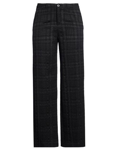 Woman Pants Black Size 10 Cotton, Polyester, Metallic fiber, Elastane