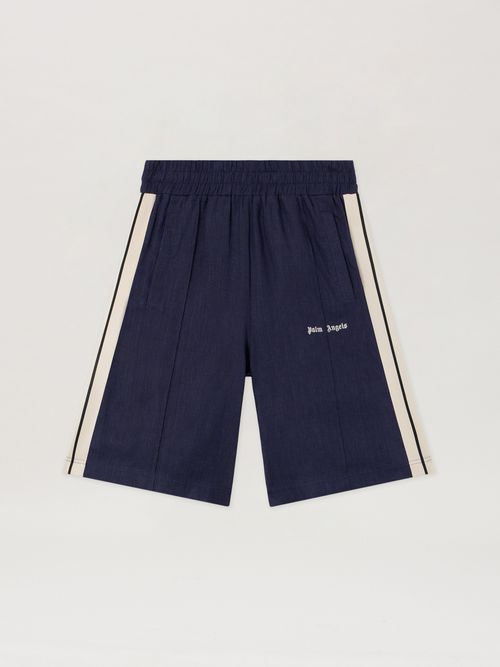 Classic Logo Track Shorts Man  Navy Blue Off White