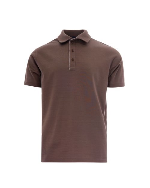 Brown Solid Shirt Collar Polo