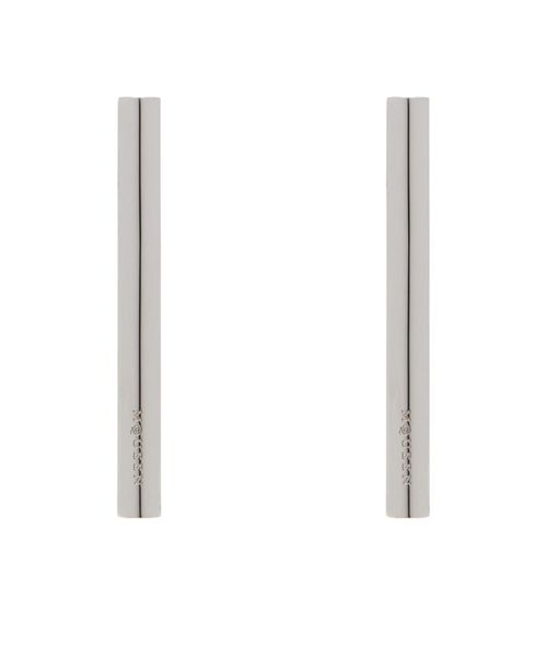 Cross-Bar Logo Engraved Earrings