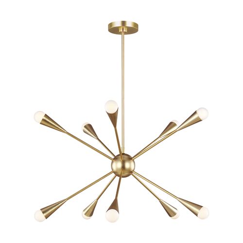 Visual Comfort Studio Jax 10-Light Chandelier in Burnished Brass by Ellen Degenere