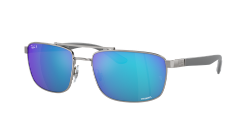 Ray-Ban Unisex Sunglass RB3737CH RB3737 Chromance -  Frame color: Gunmetal, Lens color: Green & Blue