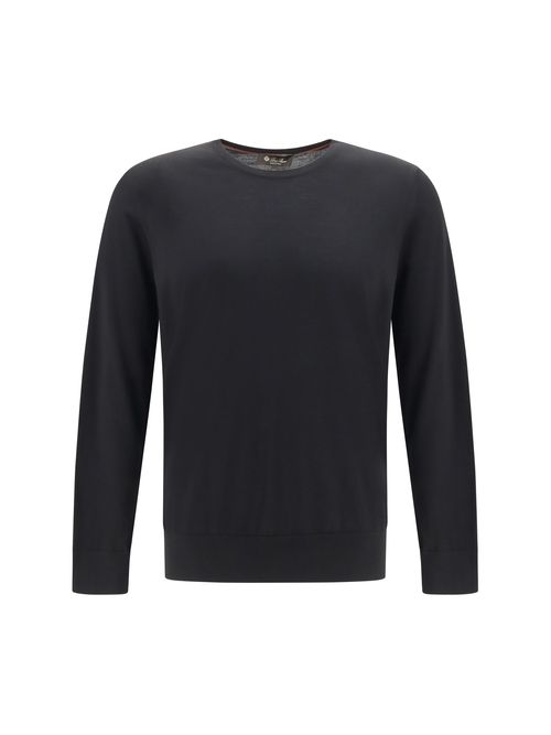 Virgin Wool Fleece Sweater — Black