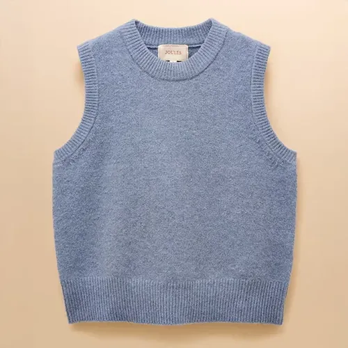 Joules Holly Blue Pink Knitted Vest