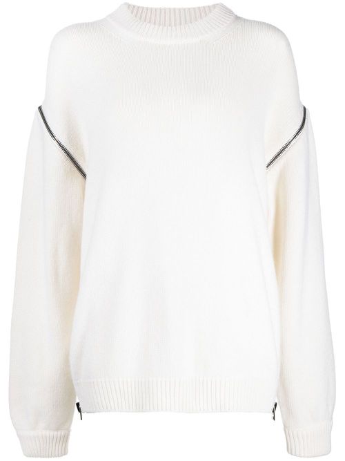 Cashmere oversize knit jumper - White