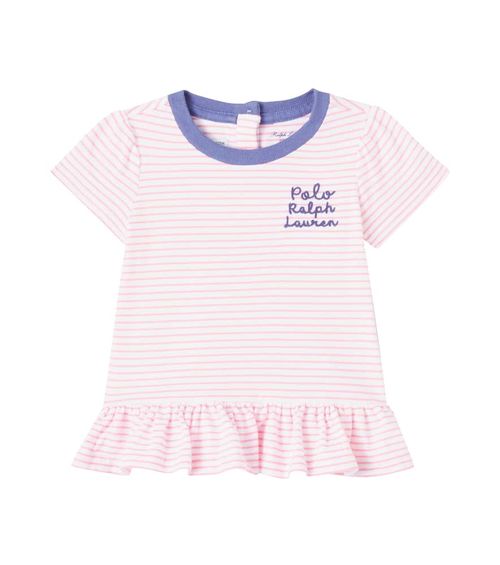 Baby striped ruffled cotton T-shirt