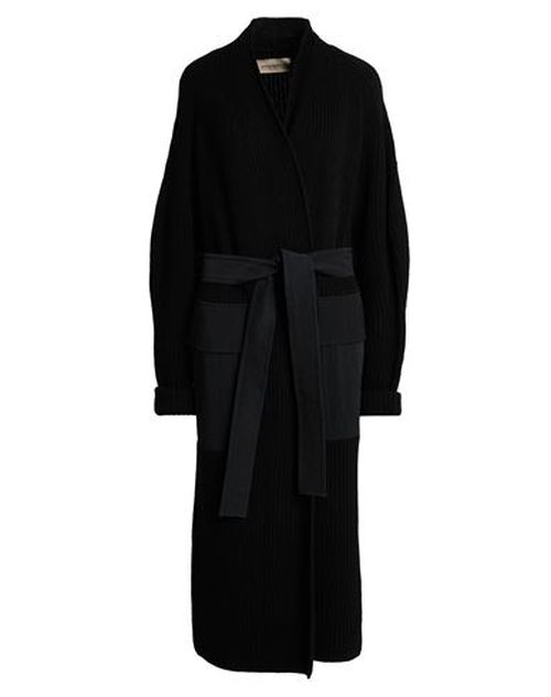 Woman Coat Black Size 6 Virgin Wool, Cashmere