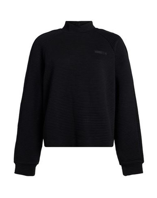 Woman Sweatshirt Black Size M Cotton, Polyester