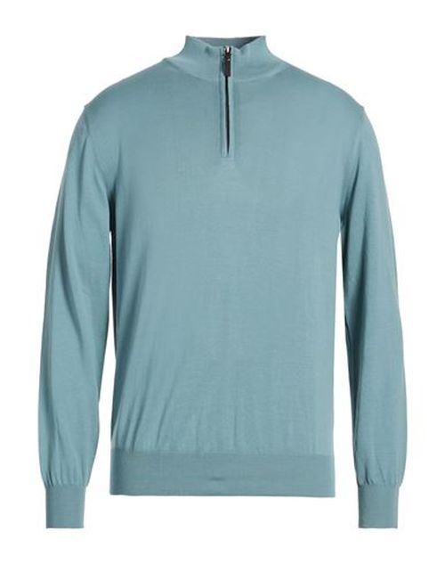 Man Turtleneck Slate blue Size 36 Cotton