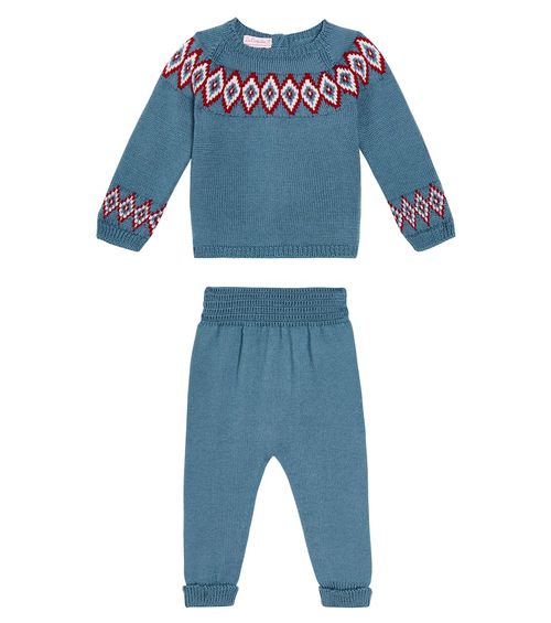 Baby set of wool cardigan and pants