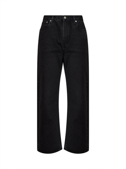 Wide-Leg Regenerative Cotton Jeans — Black