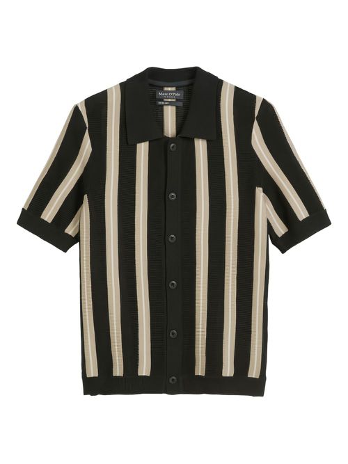 Striped short-sleeve shirt - Black