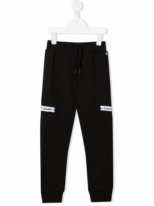 Logo-print cotton track pants - Black