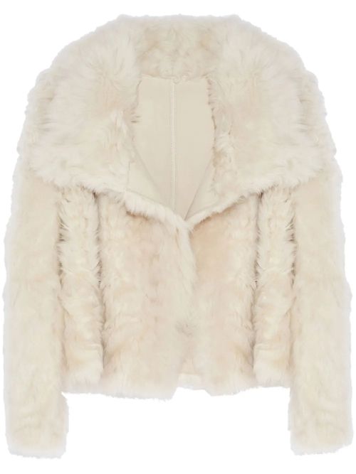 Cropped Sheepskin Jacket — White
