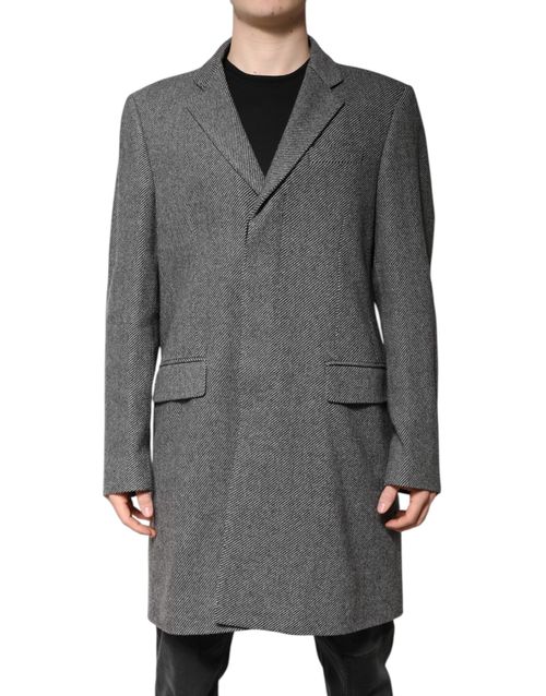 Wool-blend Single-breasted Blazer — Gray