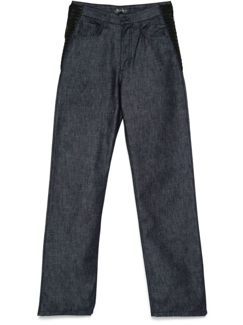 Lace-up straight leg jeans - Blue