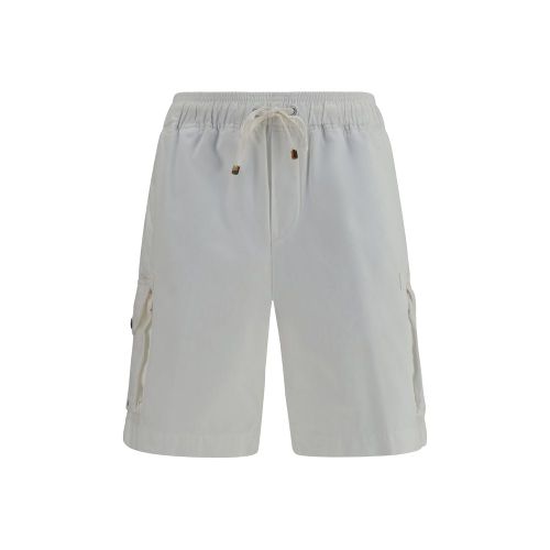 Cargo Cotton Bermuda Shorts — White