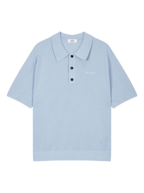 STUDIO TOMBOY ribbed polo shirt - Blue