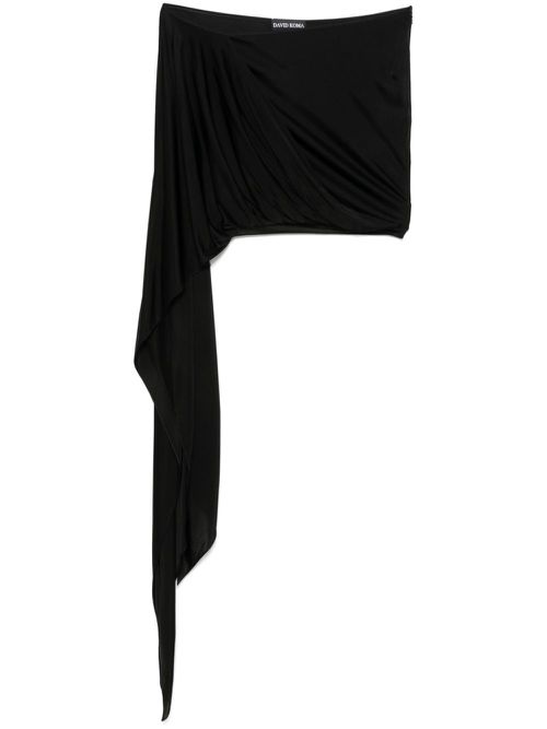Draped asymmetric mini skirt - Black