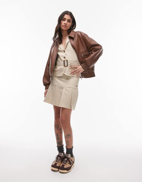 Resume pleated mini skirt in light sand - part of a set-Neutral