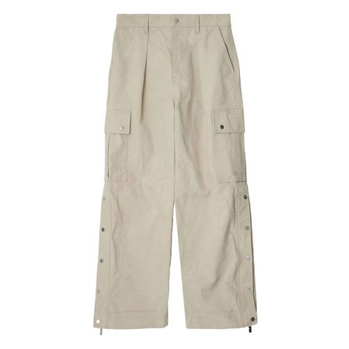 Wide Leg Cotton Cargo Trousers