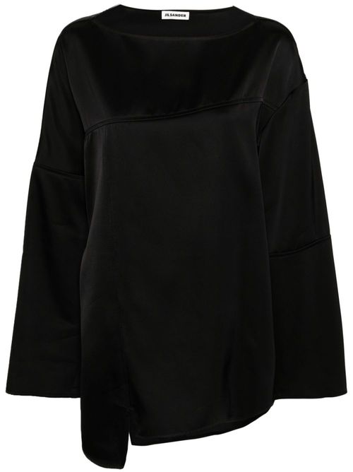Long-sleeve panelled shirt - Black