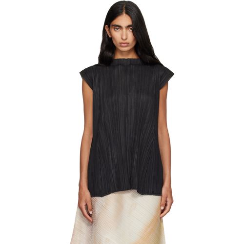 Black Mellow Pleats Top