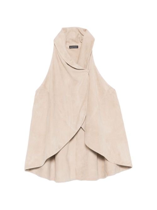 Goat Leather Suede Sleeveless Top