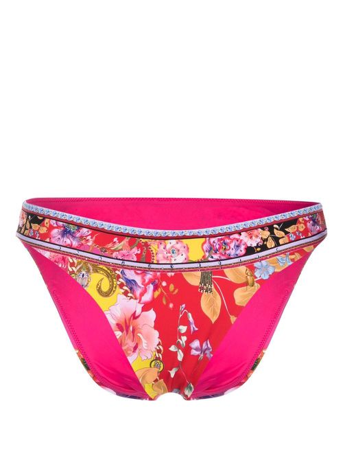 Floral-print bikini bottoms - Pink