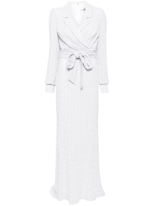 Crystal embellishment dress - White