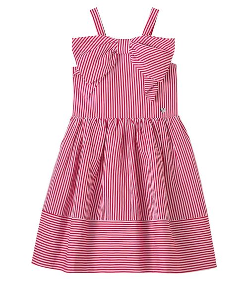Bow-detail striped dress