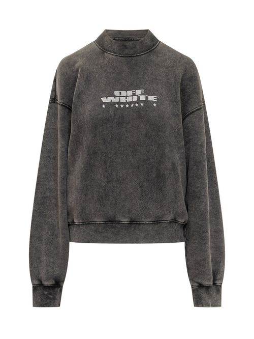 Grey Logo Mock Collar Sweatshirt