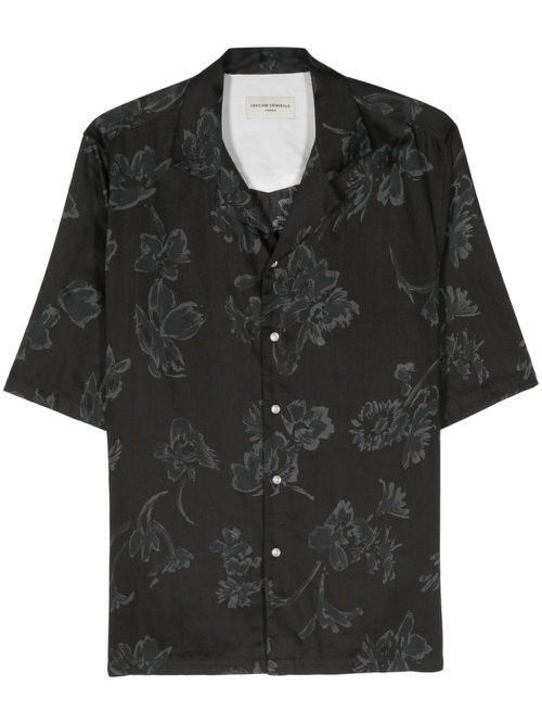 Eren floral-print shirt - Black
