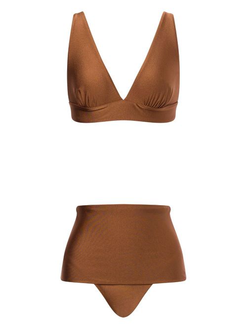 Draped bikini - Brown
