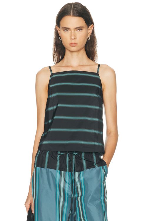 Staud Maisie Top in Ventura Stripe - Black,Blue. L also in M