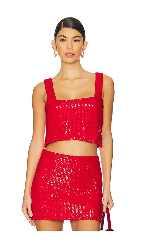 Show Me Your Mumu Tara Crop Top en Red.  L. Also en