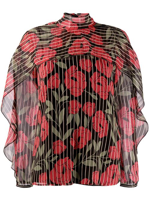Camellia printed blouse - Black