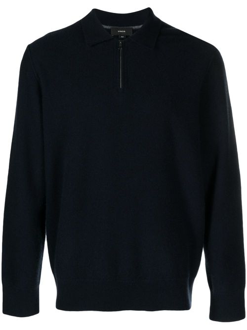Zip-up cashmere jumper - Blue