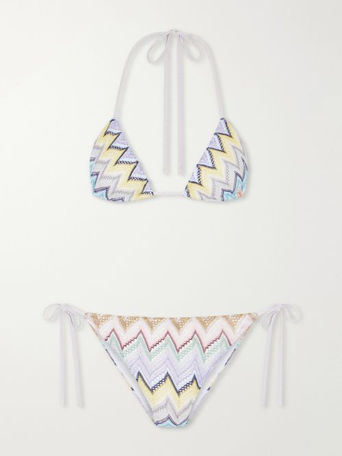 Mare Striped Crochet-knit Bikini - Multi